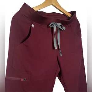 Figs Burgundy Zamora Jogger Scrub Pants thumbnail 3