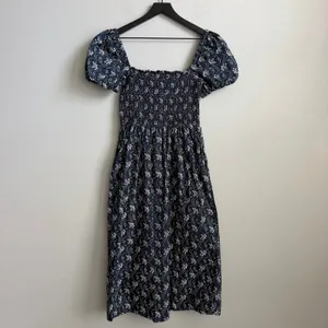 J. Crew Short-Sleeve Smocked Dress in Starry Swirl Navy Size Small thumbnail 9