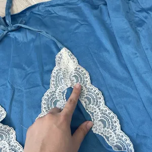 Vintage Slip Dress undercoverwear lace trim halter maxi womens Blue (xsmall) thumbnail 5