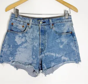 Levi’s 501 Original Denim Shorts W28 High Rise Cutoff Jean Shorts thumbnail 1