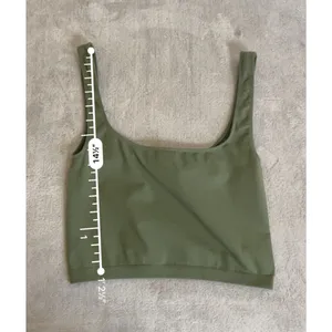 Women's Free People Green Seamless Square Neck Crop Tank Top M thumbnail 4