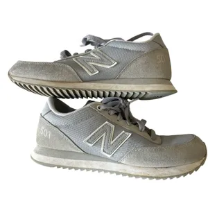 New Balance‎ 501 Women's Sneakers Size 6.5 White/Grey/Blue Running Shoes thumbnail 4