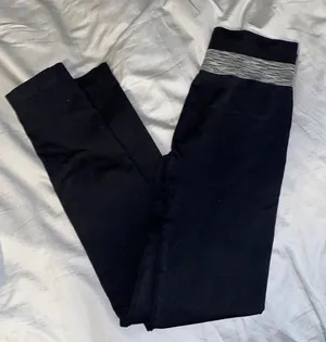 Aerie Black/Grey High Rise Stripe Banded Leggings thumbnail 1