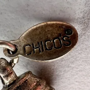 Chico's Gold and Silver Tone Double Strand Black Cord Necklace thumbnail 5