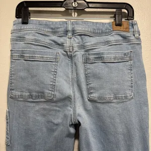 American Eagle Jeans Mid Rise Kick Boot Stretch Cargo Pockets Womens 8 L 30x33.5 thumbnail 6