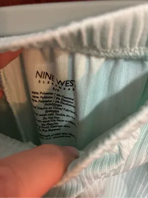 Women’s Nine West Brand Light Mint Short Sleeve Pocket Tee Sleepwear Set Size S thumbnail 6