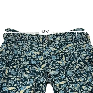 Free People Blue & Cream Floral Print‎ Cropped Mid Rise Pants Sz 0 NEW thumbnail 9
