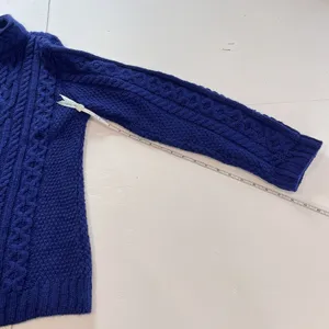 Aran Crafts Blue Merino Wool‎ Button Front Cardigan Sweater Size LARGE thumbnail 8