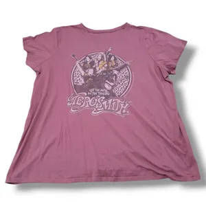 Aerosmith Top Size 4 By The Vinyl Icons Graphic Tee Let The Music Do The Talking Graphic Print T-Shirt thumbnail 1