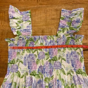 Hill House Ellie Nap Dress XL Mrs Alice Blue Hydrangea Floral Midi Smocked thumbnail 11