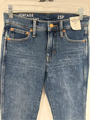 J. Crew women’s vintage slim straight blue jeans denim size 25P petite NWT thumbnail 3
