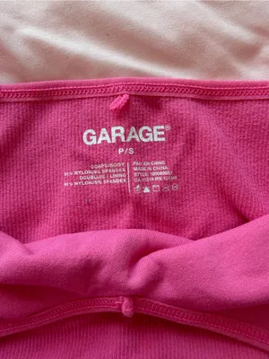 Garage Bright Pink Ribbed Cropped Cami thumbnail 3