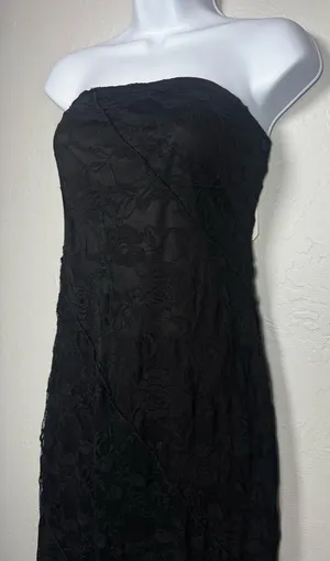 Altar'd State Strapless Black Lace Midi Dress Size Large thumbnail 5