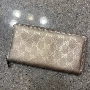 Gucci Imprime Bronze Metallic Monogram Wallet AUTHENTIC thumbnail 4