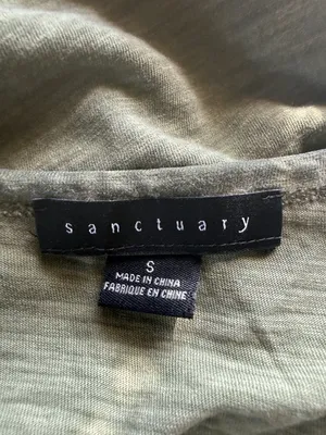 Sanctuary khaki green pullover tie front short sleeve top women's size small thumbnail 7