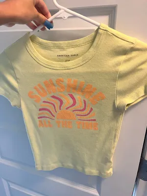 American Eagle Yellow Baby Tee thumbnail 1