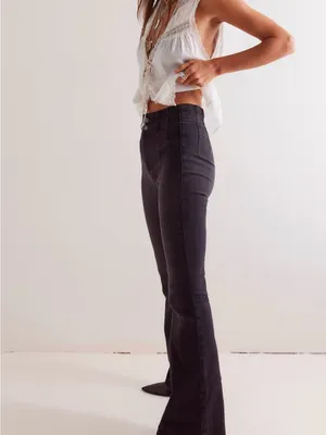 Free People We the Free Jayde Flare Jeans in Onyx thumbnail 4