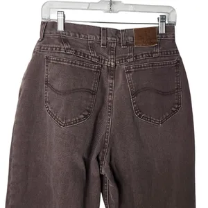 Vintage Lee Riveted Brown Denim Cotton Tapered Leg High Rise Jeans Size 12 Med thumbnail 6