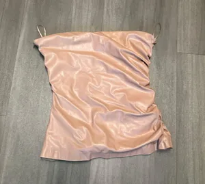 ZARA Faux Leather Ruched Sleeveless Top thumbnail 2