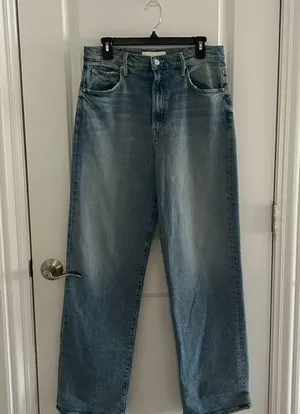 MOTHER The Spitfire Sneak High Rise Wide Leg Jeans in I Confess thumbnail 3