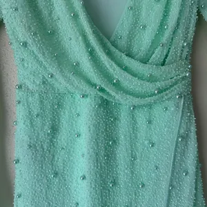Oh Polly Mint Green Embellished Wrap Over Mini Dress US Size 4 thumbnail 5