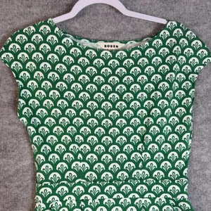 Boden Size-4R Womens Florrie Jersey Dress Cotton Green Short Sleeve thumbnail 7