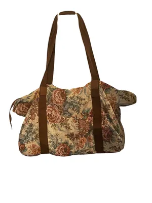 Vintage Renaissance Floral Tapestry Tote duffle Bag boho cottagecore Grandma thumbnail 3