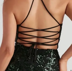 Windsor Mini Dress Black and Green thumbnail 2