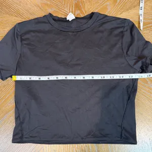 Lululemon‎ Ultra Soft Nulu Crewneck Cropped T-Shirt Black W3HPQS Small thumbnail 7