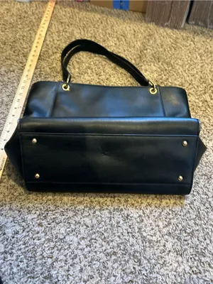 Lauren Ralph Lauren black pebbled leather oversized shoulder bag old money chic thumbnail 12