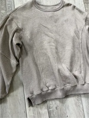 Aerie Tres Chic Oversized Minimalistic Neutral Streetwear Crewneck size xxs thumbnail 10