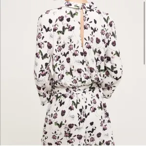 Anthropologie Elevenses Floret Romper White Purple 3/4 Sleeve Size S thumbnail 2