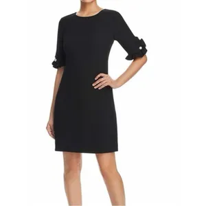 Karl Lagerfeld Paris Black Sheath Dress Pearl Sleeve Size 4 thumbnail 2