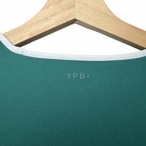 Abercrombie YPB studioFLEX Portrait Tank Women M Green White Trim Cropped Preppy thumbnail 7