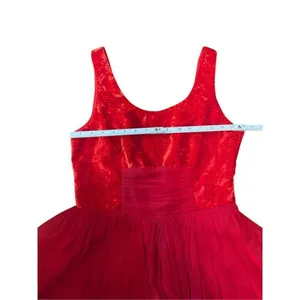 Free People Vibrant Red Crushed Velvet Party Mini Baby Doll Dress Sz‎ 8 thumbnail 12