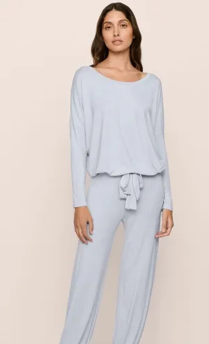 Eberjey gisele TENCEL modal slouchy PJ set ice blue thumbnail 1