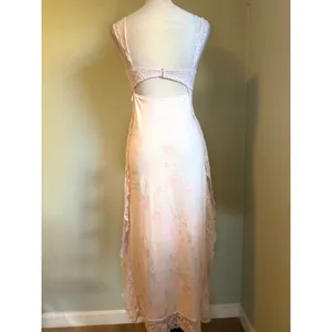 Pink Lace Cutout Maxi Slip Dress Floral Y2K balletcore Cottagecore whimsi small thumbnail 3
