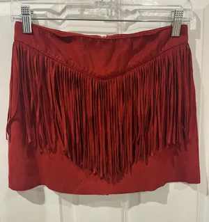 Forever 21 Fringe Front Mini Skirt Size Small thumbnail 1