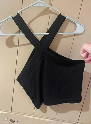 Black Cross Halter Top thumbnail 4