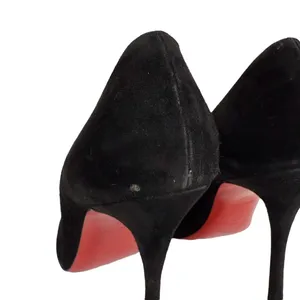 Christian‎ Louboutin Pigalle 100 Black Suede Pumps Stiletto Heels Size EU 37 thumbnail 6