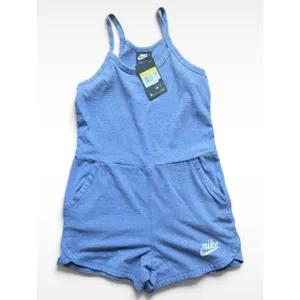 Nike Romper Heathered Blue Athletic‎ Women's Small NWT Sleeveless Pockets Active thumbnail 2