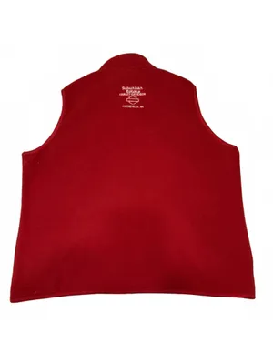 Harley-Davidson $80 Woman's Medium Embroidered Red Fleece Zip Front Vest thumbnail 3