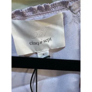 Cinq à Sept Tammy Tiered Pleated Dress Size 4‎ Fairy Core Iris Milkmaid Ruched thumbnail 4