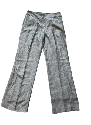 Alfani Grey Linen Blend Wide Leg Dress Pants Slacks Grey Melange Size 4 thumbnail 1