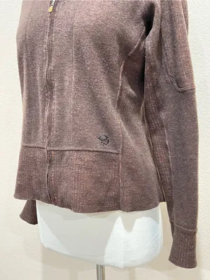 Mountain Hardwear Brown Sarafin Full Zip Wool Blend Sweater Jacket Size Medium thumbnail 4