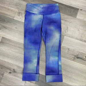 Reebok CrossFit Lux Bold 3/4‎ Wavy Ombré Legging Blue White XS thumbnail 2