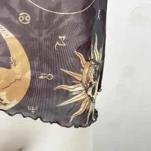 Womens Celestial Camisole Sz L Asymmetrical Moon Indie Hippie Festival Boho Sun thumbnail 5