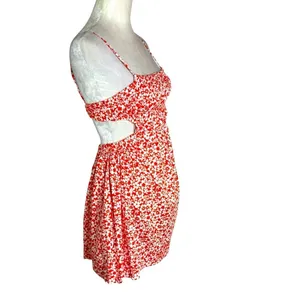 NWT Revolve NIA Open Back Smocked Floral Mini Dress Orange Size S thumbnail 9