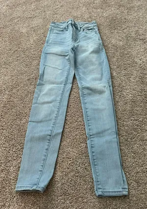 American Eagle Light Blue Jeans Short 00 thumbnail 1