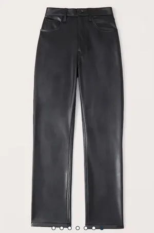 Abercrombie and Fitch Vegan Leather 90s Straight Pant thumbnail 4